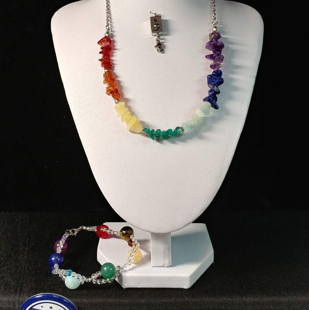 Bracelet, necklace.